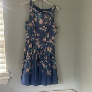 LC Lauren Conrad Blue Pleated Dress Halter Sleeveless